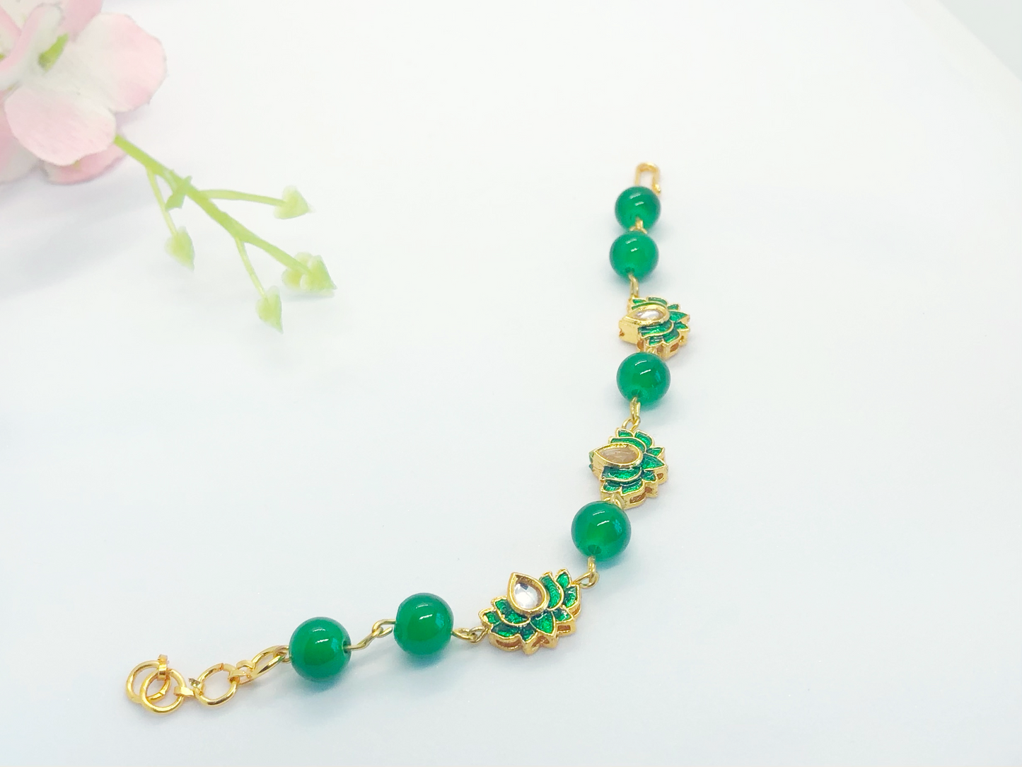 Enchanté Kundan Delights: Bracelet & Ring Set