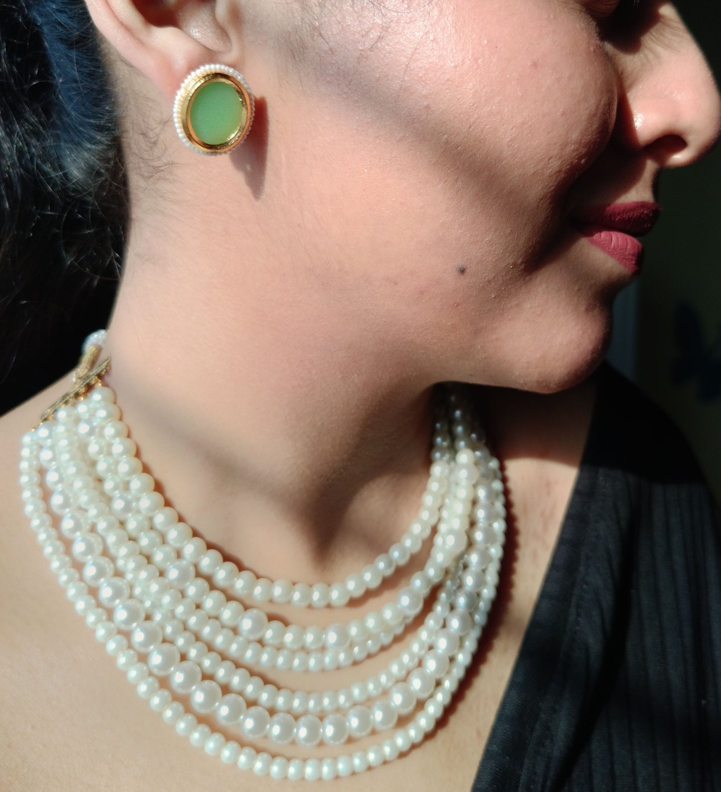 A1-Pearl Prism-Layered Elegance Collection with Customizable Earrings