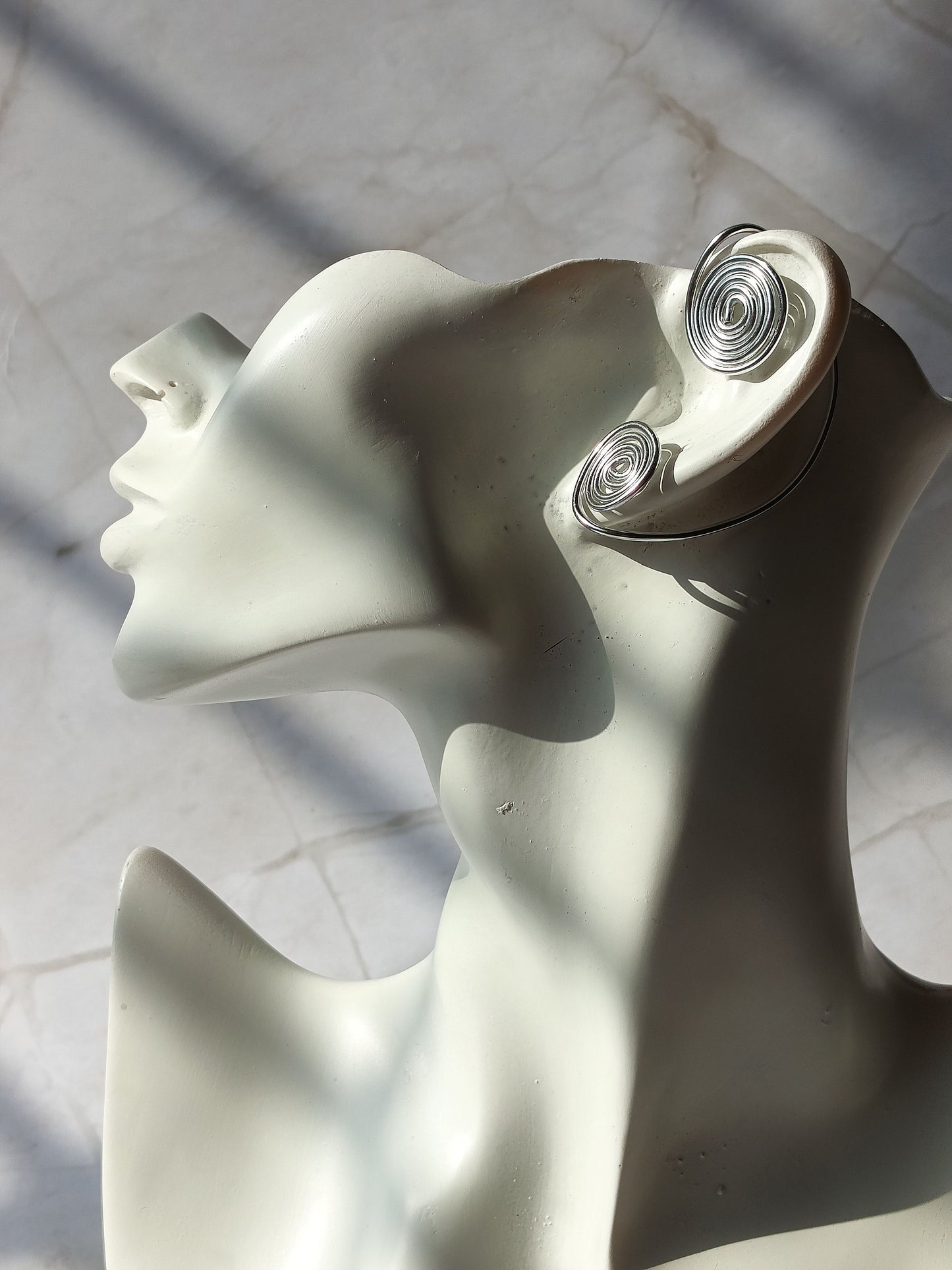 Silver Spiral Earcuffs