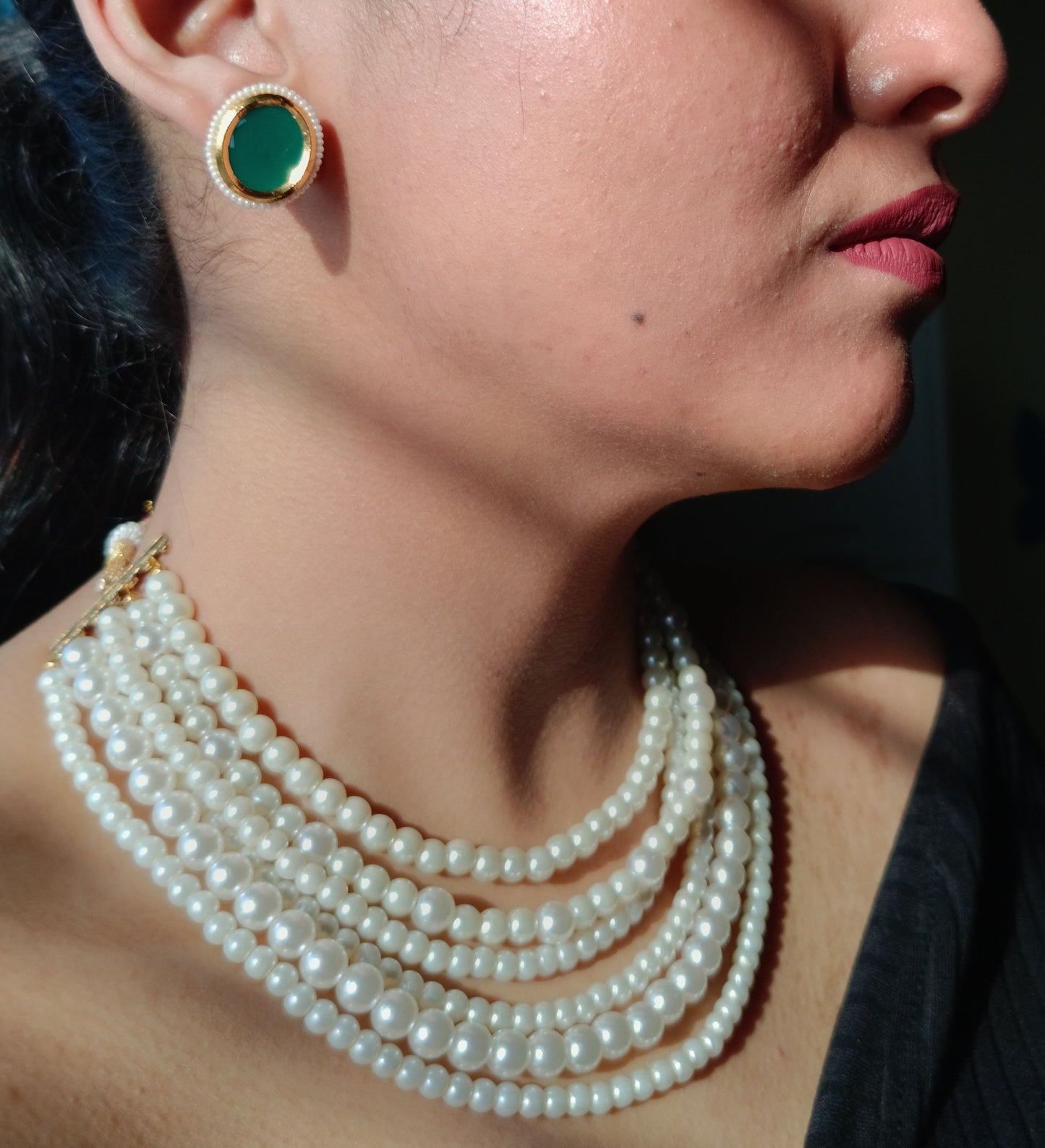 A1-Pearl Prism-Layered Elegance Collection with Customizable Earrings