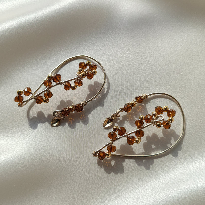 Honey Faceted Earcuffs