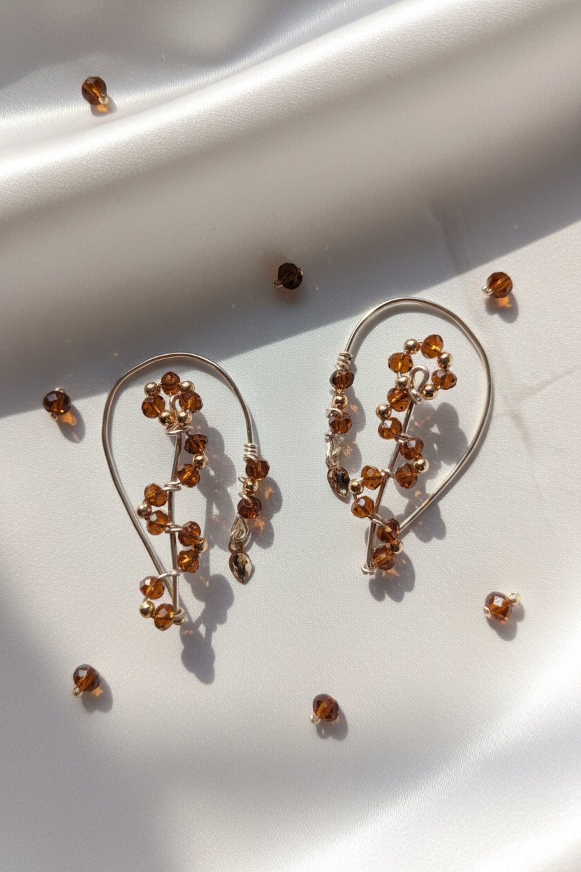 Honey Faceted Earcuffs