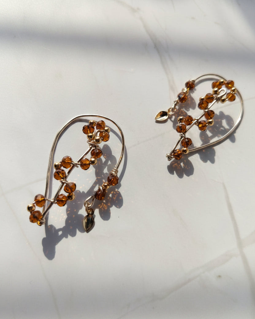 Honey Faceted Earcuffs