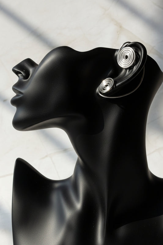 Silver Spiral Earcuffs