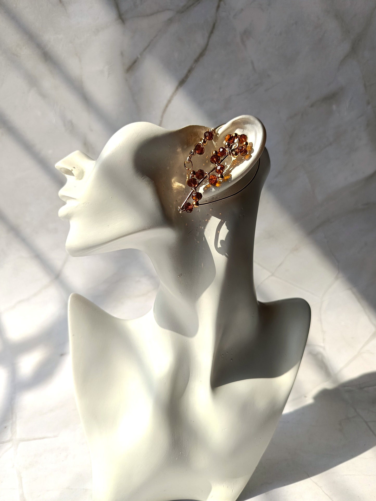 Honey Faceted Earcuffs