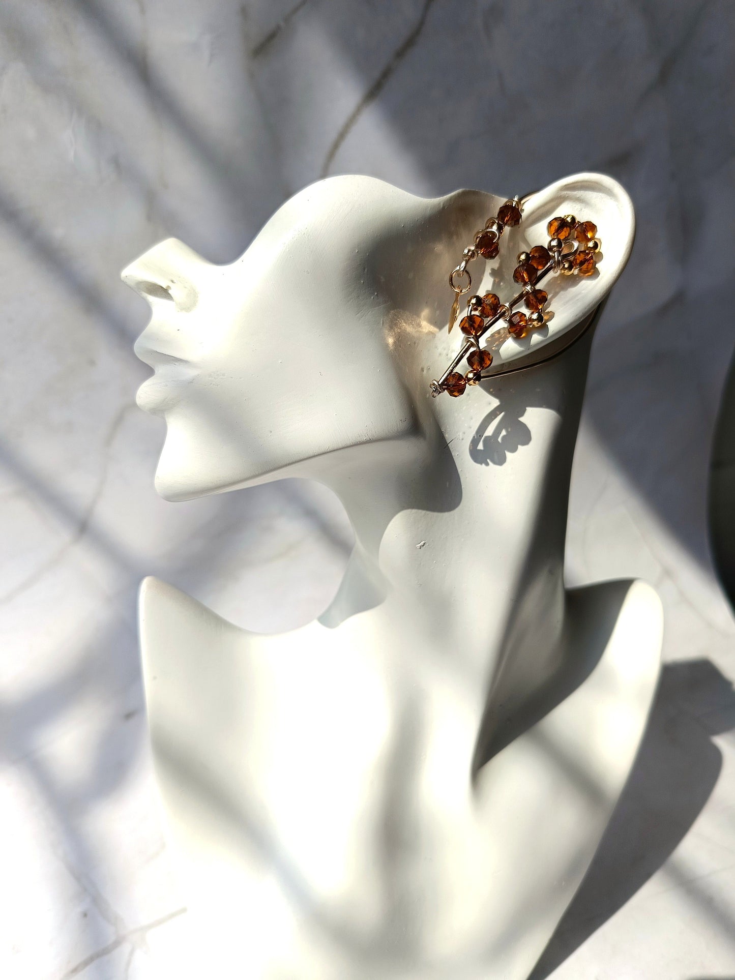 Honey Faceted Earcuffs