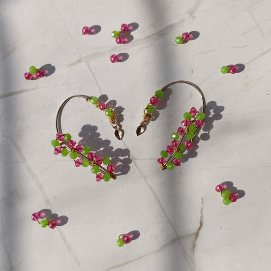 Rosé Lime Faceted Earcuffs