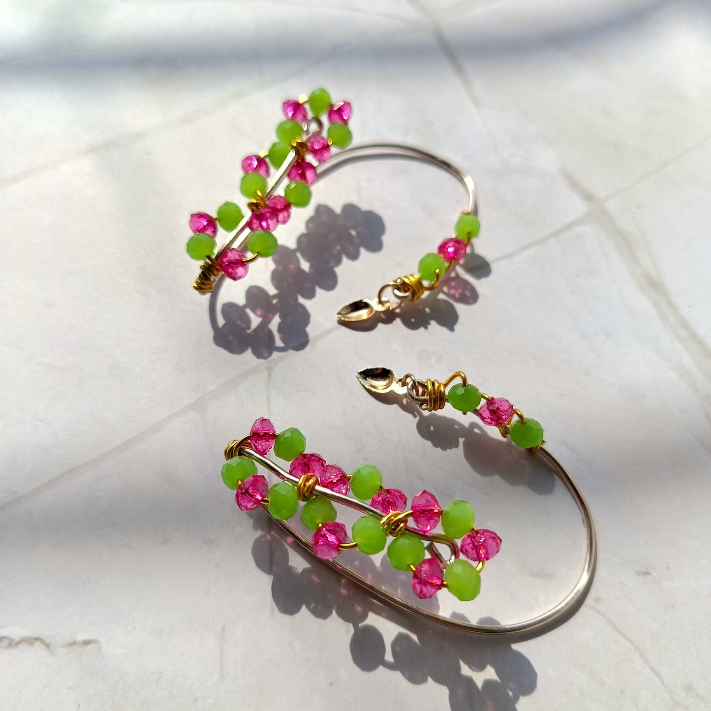 Rosé Lime Faceted Earcuffs