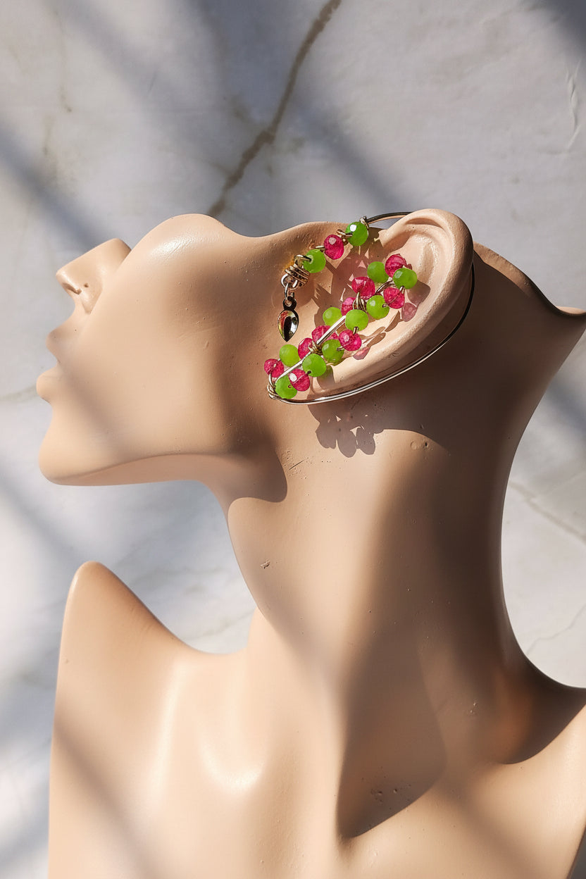 Rosé Lime Faceted Earcuffs