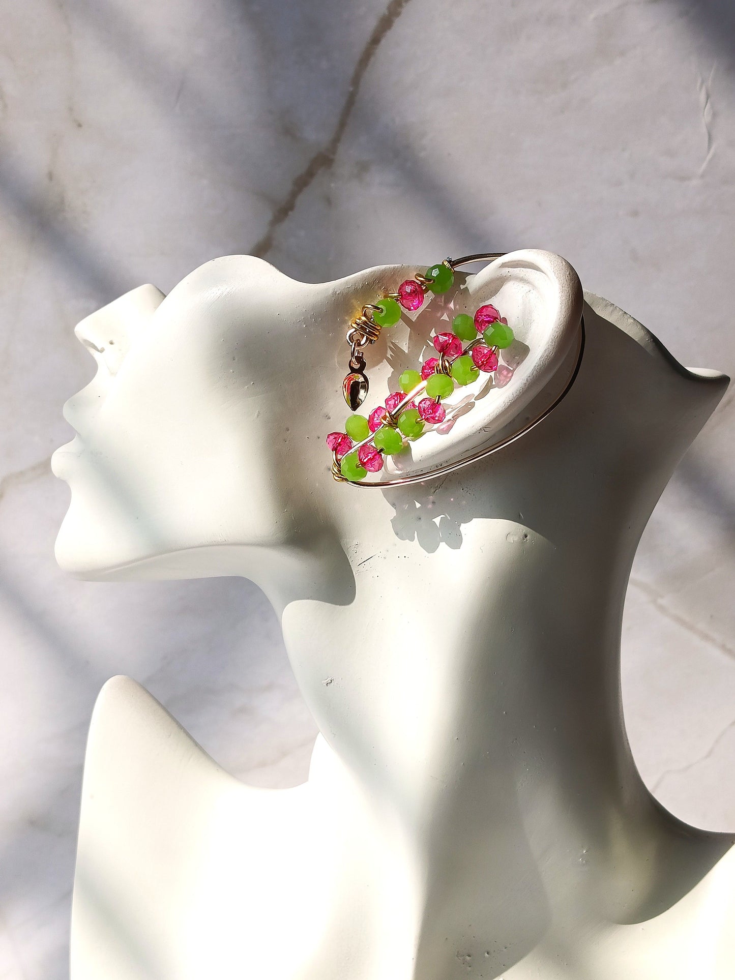 Rosé Lime Faceted Earcuffs