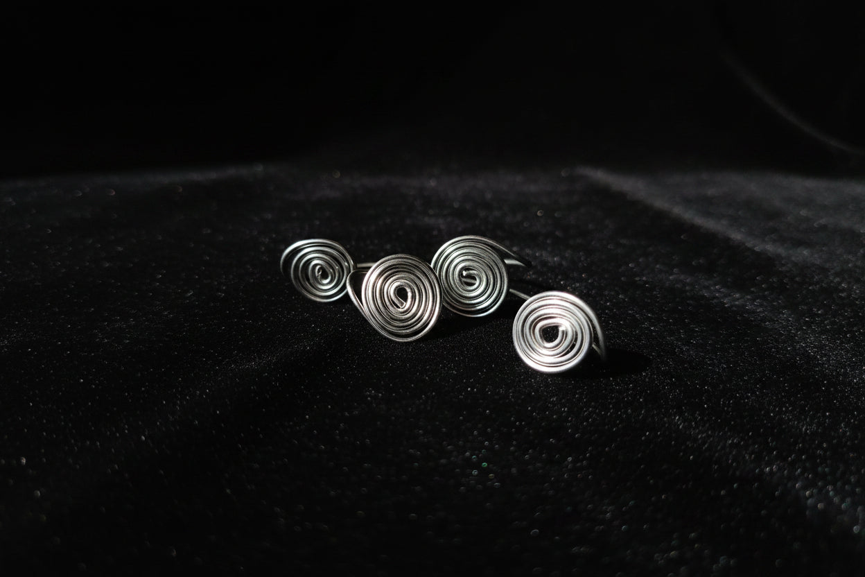 Silver Spiral Earcuffs