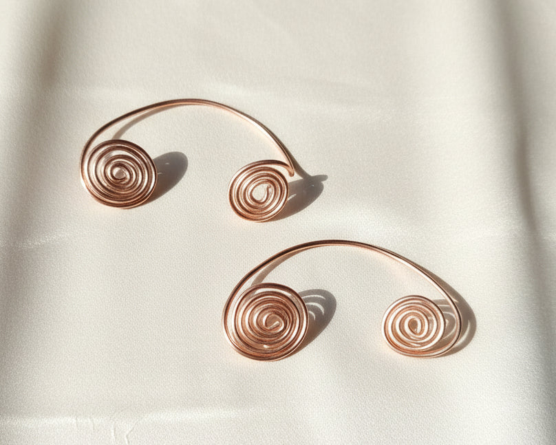 Rose gold Spiral Earcuffs