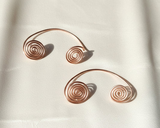 Rose gold Spiral Earcuffs