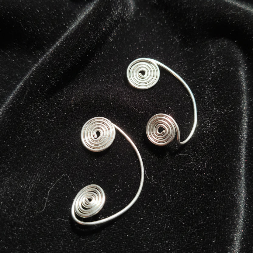 Silver Spiral Earcuffs