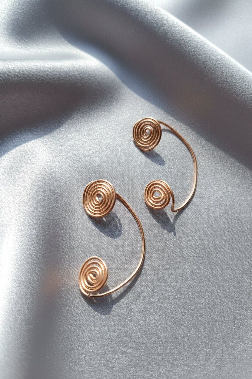 Rose gold Spiral Earcuffs
