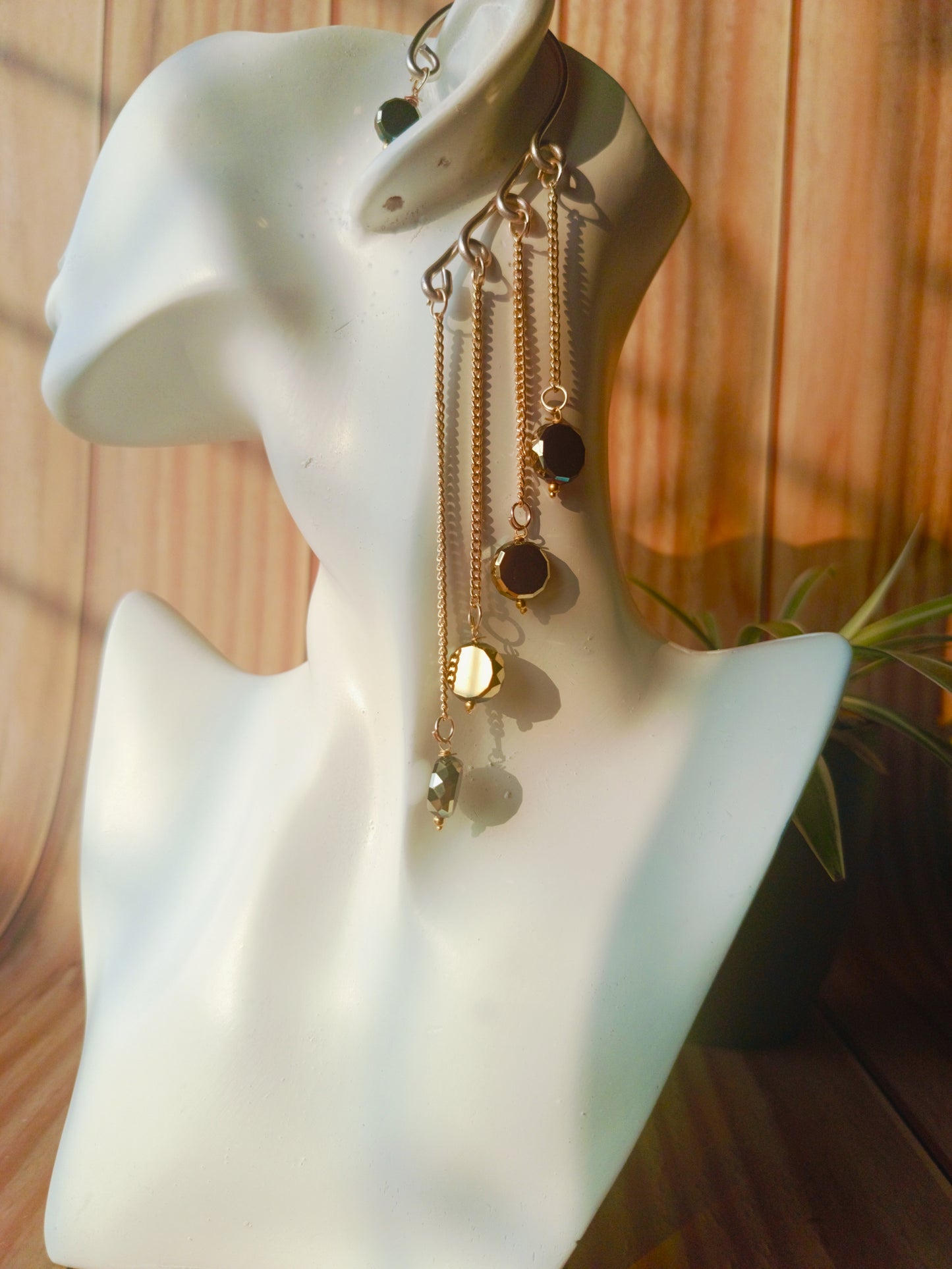 Golden Bling Layered Earcuff