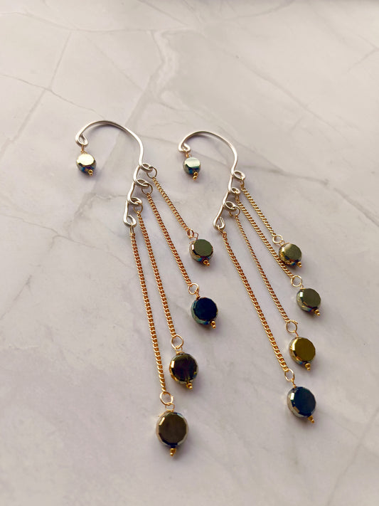 Golden Bling Layered Earcuff