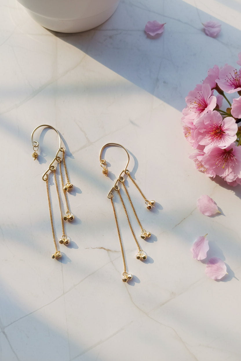 Golden Ghungroo Layered Earcuffs