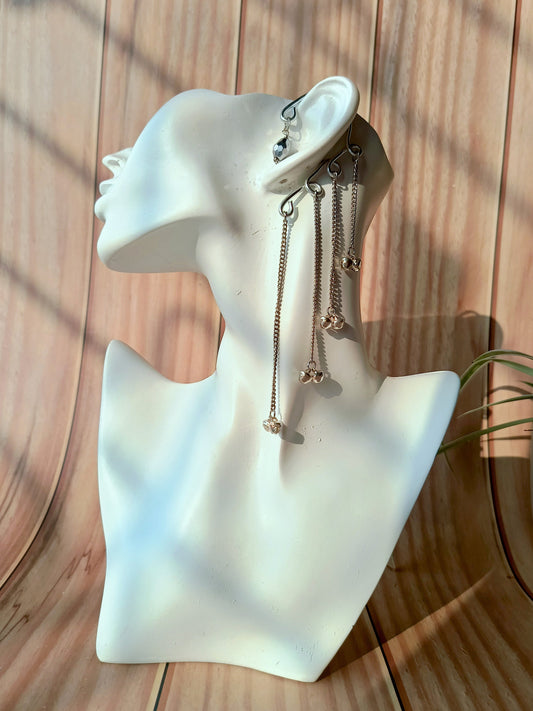 Silver Ghungroo Layered Earcuffs