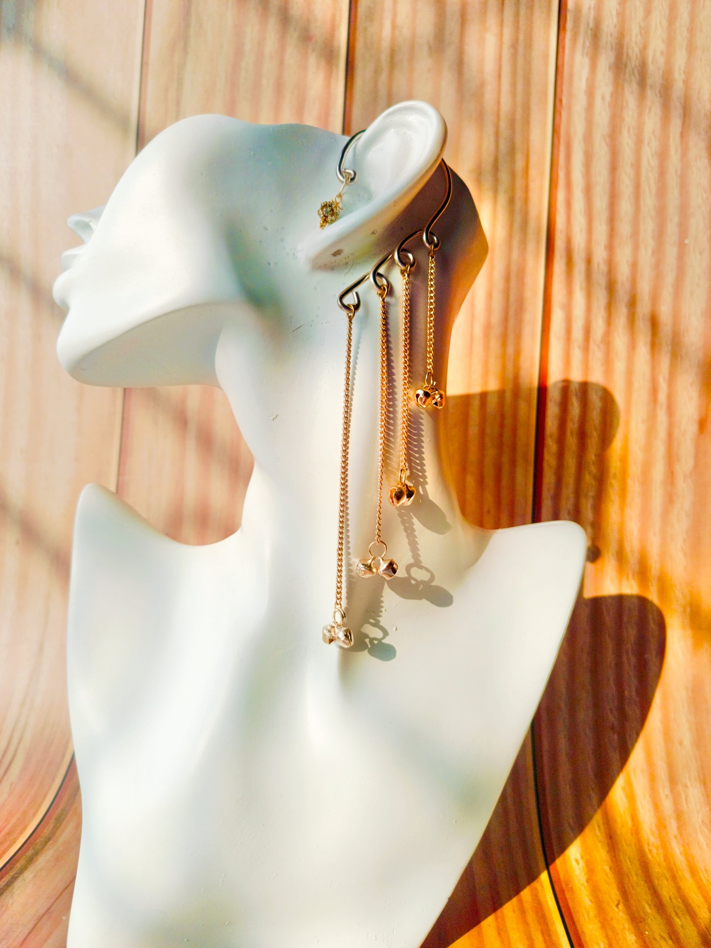 Golden Ghungroo Layered Earcuffs