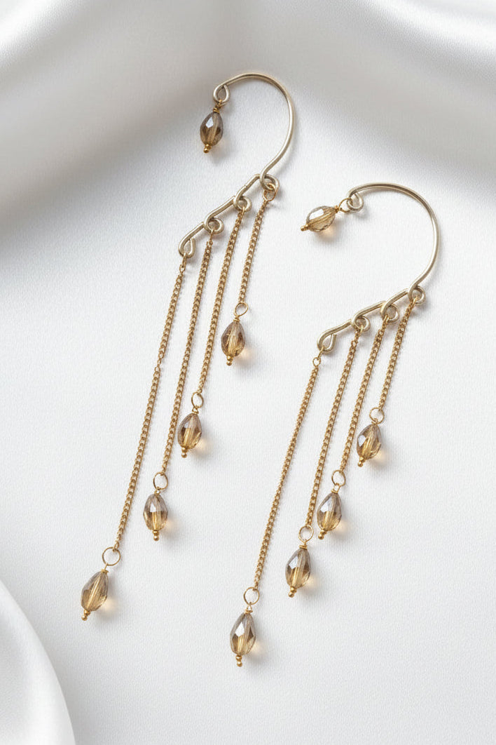 Golden Layered Drop Earcuffs