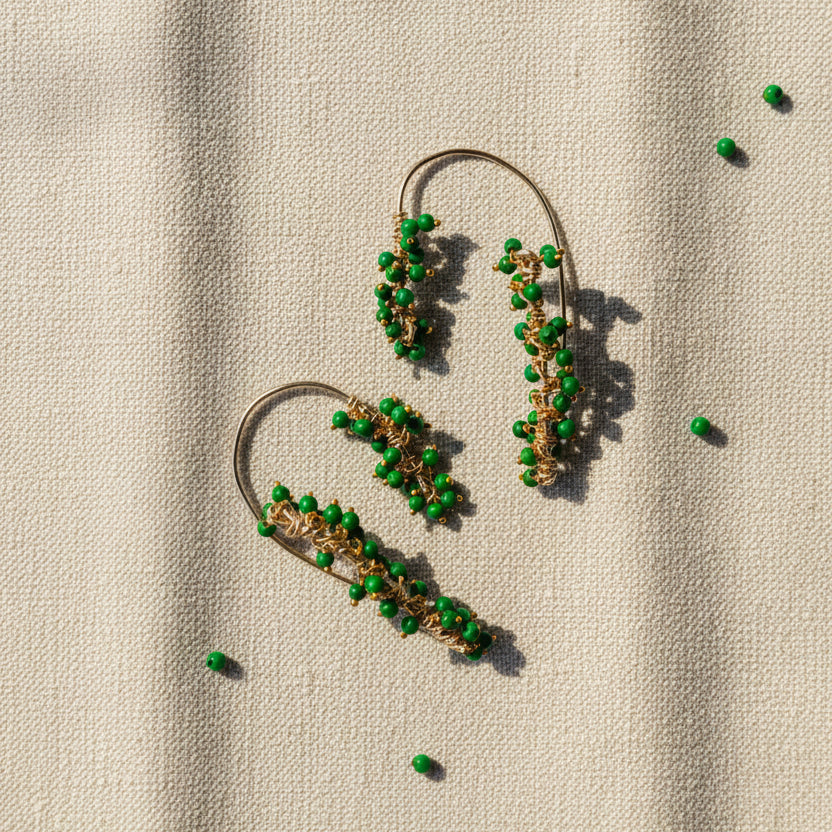Emerald Vine Earcuffs