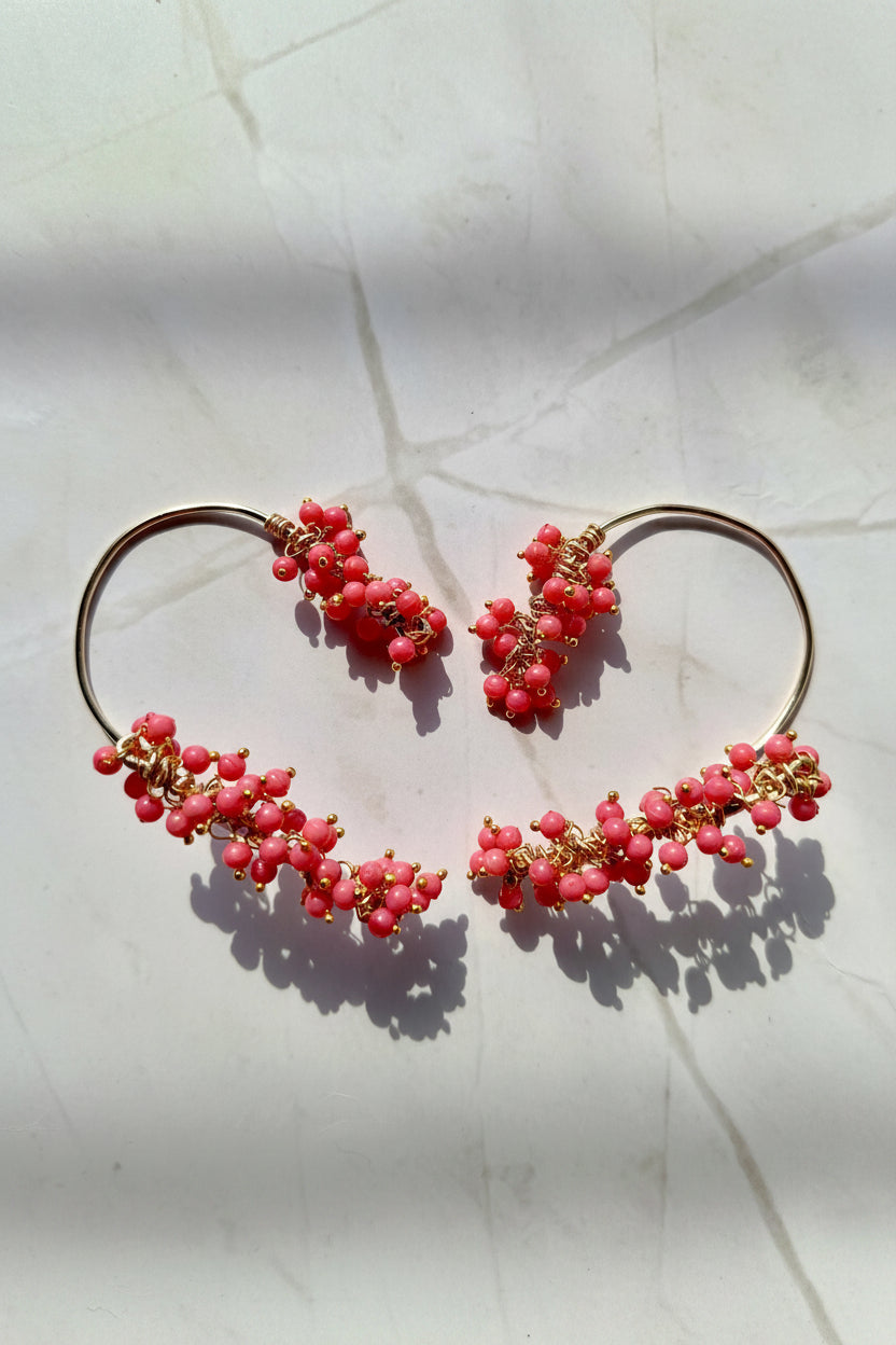 Pink Vine Earcuffs