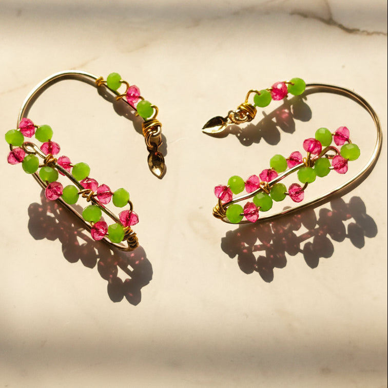 Rosé Lime Faceted Earcuffs