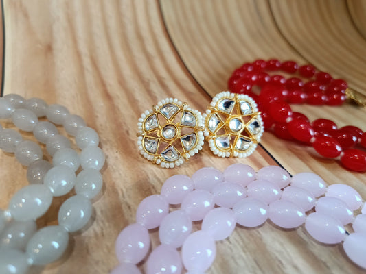 Gleamstone Glass Bead Necklace & Earrings Set